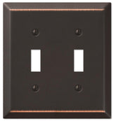 Amerelle Century 163TTDB Wallplate, 4-15/16 in L, 4-9/16 in W, 2 -Gang, Steel, Aged Bronze